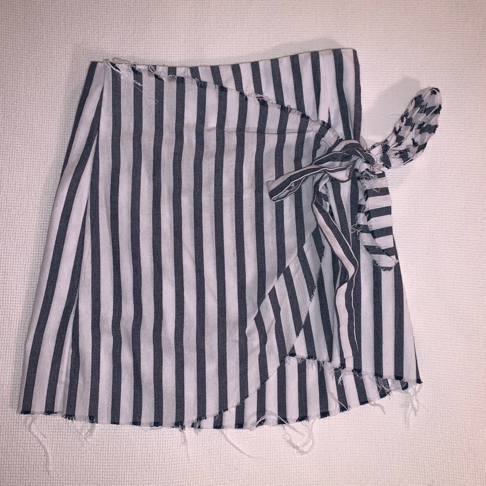 Striped wrap skirt